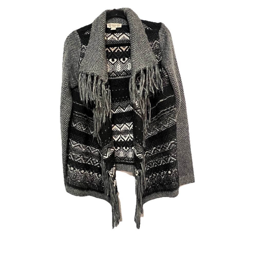 Vintage America‎ Blues Women’s Black Gray White Cardigan Sweater Size L